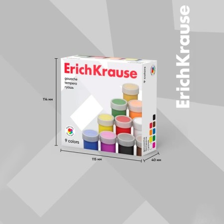 Gouache 9 colors x 17 ml, erichkrause basic, in cardboard packaging-13