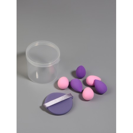 Set of sponge d/makeup 7 pcs: drop 6 pcs, 1 flat down in the layer foot Latex mix qf-1