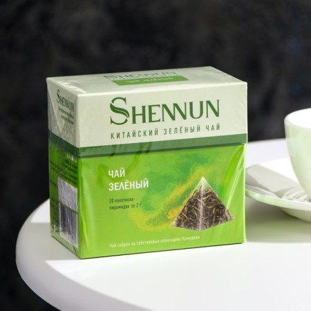 Green tea, Chinese, medium -sized "Shennun" 2 g * 20 pcs.
