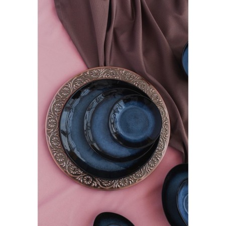 Dining plate sapphire, d = 27 cm, blue color-3