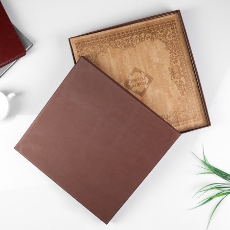 Photo album magnetic 20 sheets "Classic with patterns" under a cork in a box 34x32x5.5 cm-2