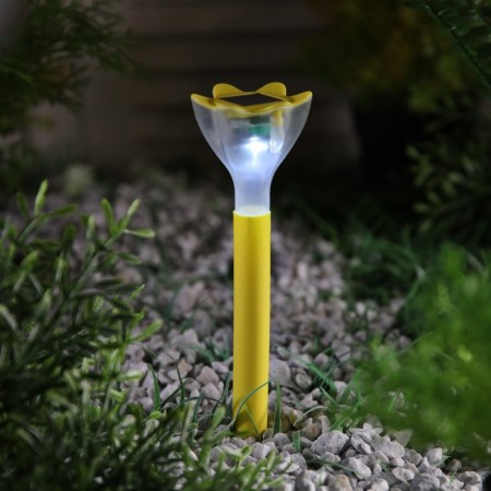 Garden lamp on the sunny battery "Yellow flower", 6 × 29 × 6 cm, 1 led, white glow-1
