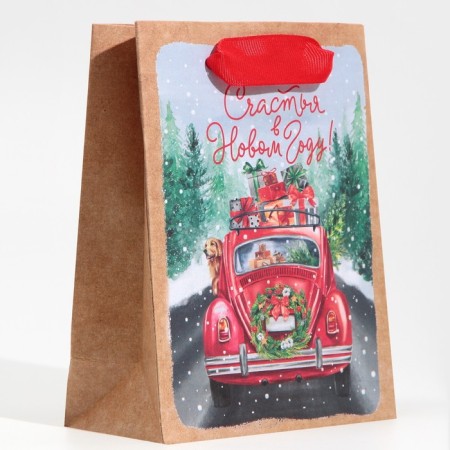 Craft vertical package "New Year's Express", S 12 x 15 x 5.5 cm, New Year-2