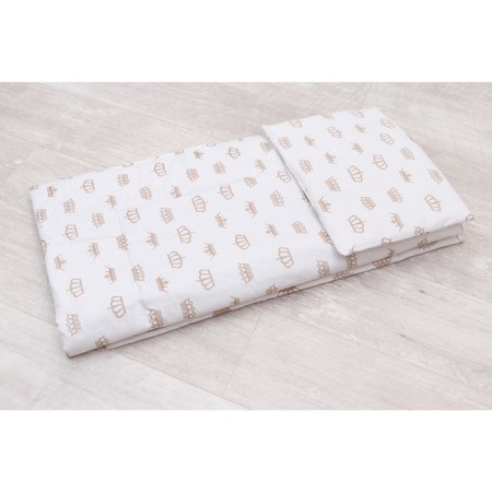 Set in the stroller MomMy Star, 3 objects, crown print, beige color-1