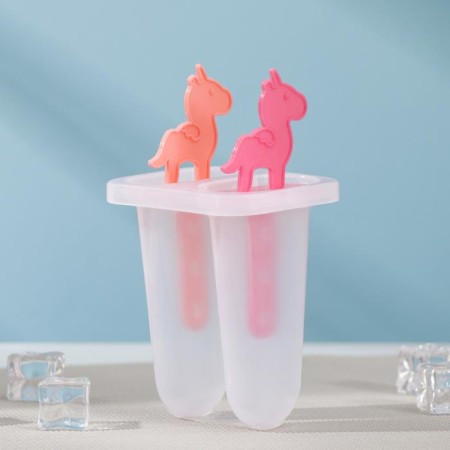 Form for ice cream "Unicorns", 7.5 × 6 × 15 cm, 2 cells, color mix