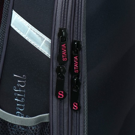 School backpack 38 x 30 x 16 cm, ergonomic back, stavia "paws", gray-9