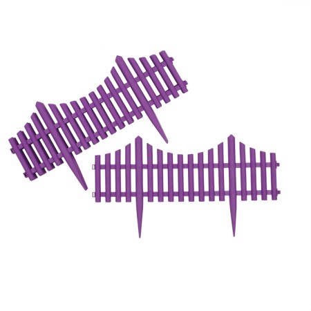 Decorative fence, 30 × 300 cm, 5 sections, plastic, white, Greengo-7