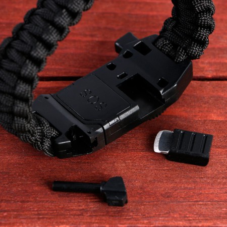 Bracelet for survival "Master K.", with a compass and a flashlight, paracord 3 m, 24 x 2 cm-4