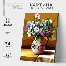 Picture on numbers on a canvas with a subframe 