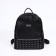 Women's backpack made of artificial leather with lightning, 1 pocket, black color