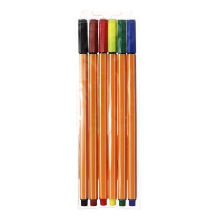 A set of capillary pens "strips", 6 colors, mix-3
