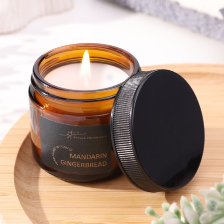 Aromatic candle in the bank "Mandarin Gingerbread", soy wax, 50 g, tangerine, gingerbread