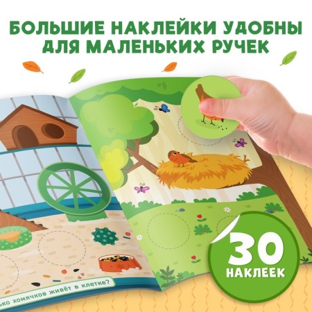 A book with stickers "Large circles. Where do animals live? ", 30 stickers-3