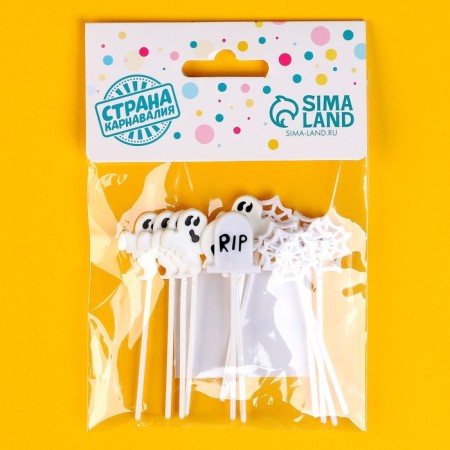 Halloween skewers, 12 pieces in a set, white color-4