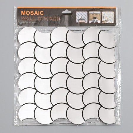 Interior sticker "waves" silver 30x30 cm