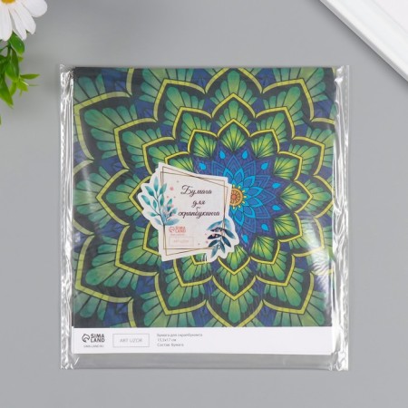 Scrapbooking paper "Flower mandala" density 180 grams set 10 pcs 15.5x17 cm-4