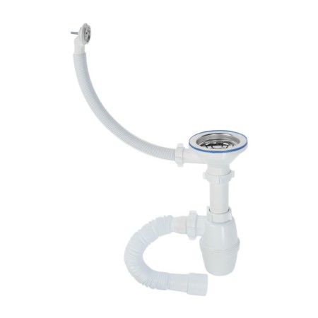 Siphon for washing ORIO A-50079-2, 3 1/2 "x 40 mm, with round overflation, with corrugated 40x40/50 mm