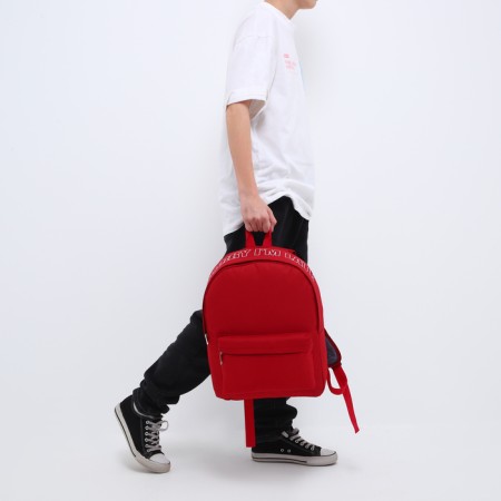 School textile backpack with print on the upper part of the sorry, 38x29x11 cm, burgundy color-12