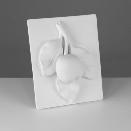 Gypsum figure ornament: an apple tree branch, 33 x 26 x 10 cm