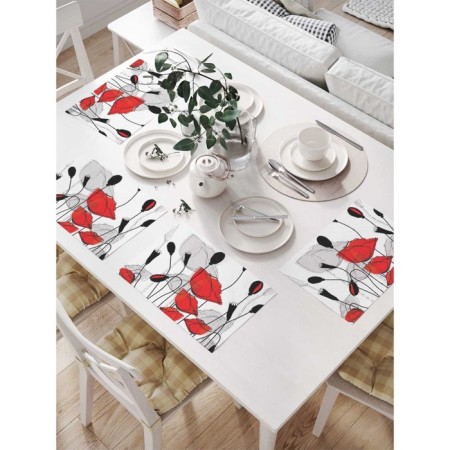 A set of napkins for setting the table "Flower kiss", rectangular, size 32x46 cm, 4 pcs