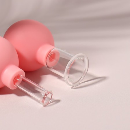 A set of vacuum cans for massage, glass, d 1.5/3.5 cm, 2 pcs, pink color-6
