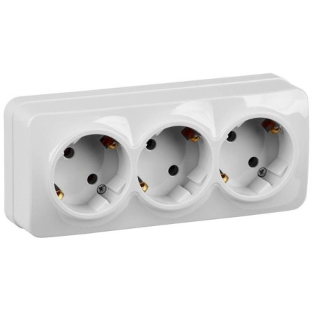 IEK ERH31-K01-16 GLORY, OP, 3 sockets, 16A, with grounding, white color