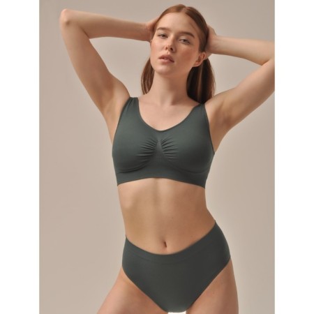 TOP Female Shaper with Cup SPALLA LARGA, S/M size, Forest color-3