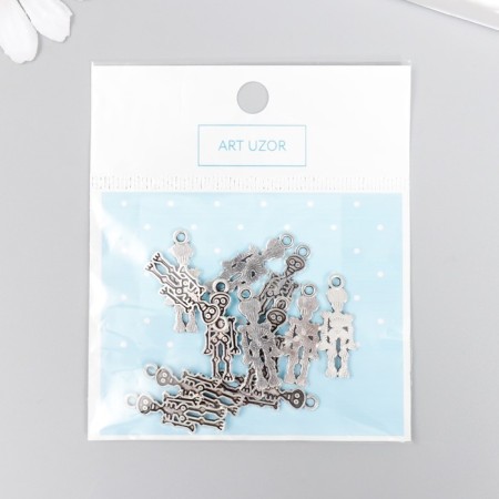 Decor for creativity Metal "Skeletal" silver 2.5x0.8 cm-3