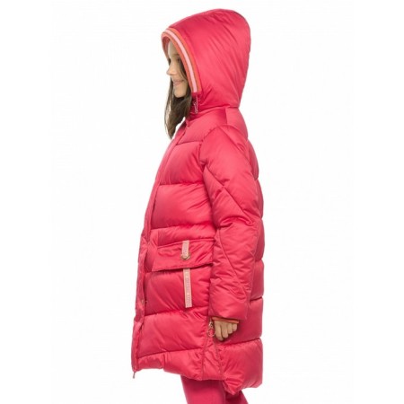 Coat for girls, height 122 cm, raspberry color-4