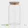 Glass Bank for bulk products with a bamboo cover Magistro "Eco", 1 l, 9.5 × 18 cm