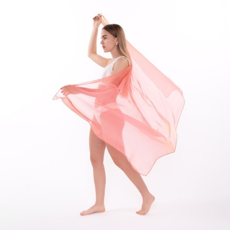 Pareo female, orange color, size 150x95 cm-3