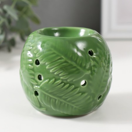 Aroma lamp ceramics "leaves" green 7.5x7.5x7.2 cm