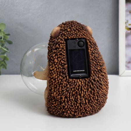 Souvenir Polystone Light "Hedgehog and soap bubble" from the solar battery 15.5x12x17 cm-2