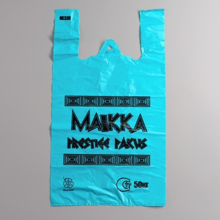 Package "Nikas", polyethylene T -shirt, emerald, reinforced 30 x 55 cm, 24 μm