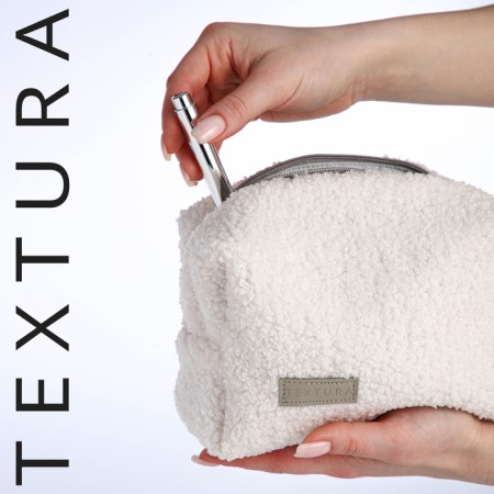 Lightning cosmetic bag, Textura, white color