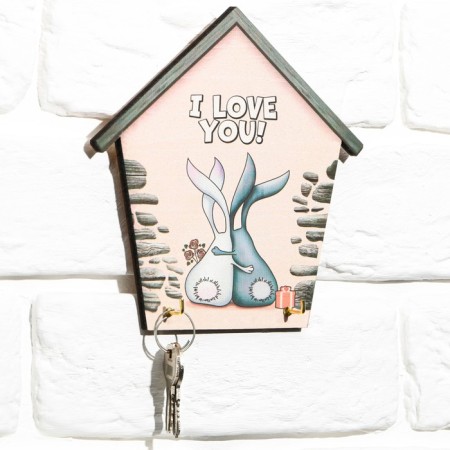 Wall keynet "I love you", 15 x 15.5 cm.-3