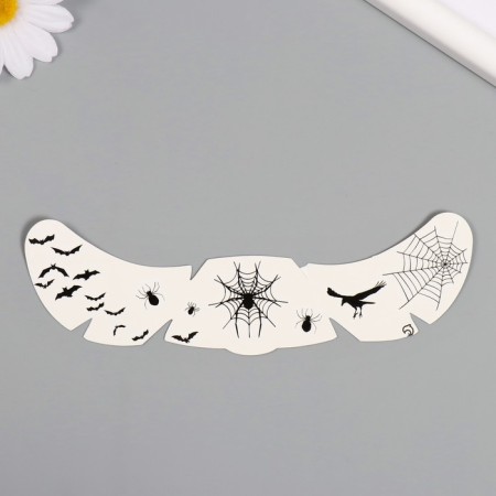 Tattoo on the body Black "Freckle. Bat, spiders and raven" 16x5 cm