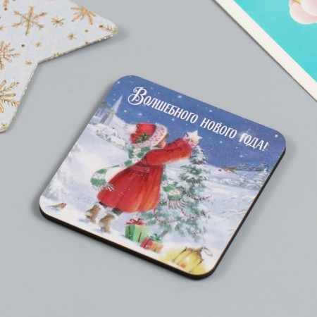 Magnet tree "Vintage" 7x7 cm mix 5 types-3