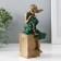 Souvenir Polystone "Girl in a sea wave dress sits in a cube" Bronze 7.5x7x16 cm