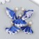 Decor Textile "Flower 2 colors with pearls. Ultramarin and white" set 6 pcs 3 cm