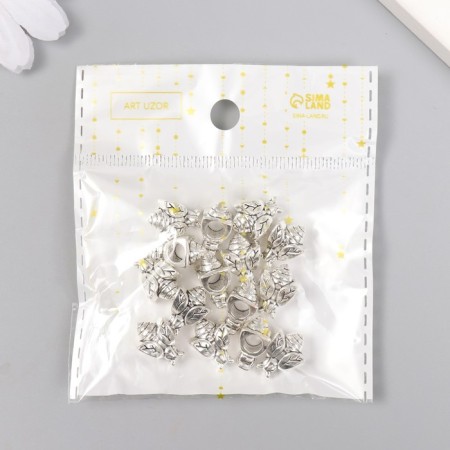 Bead for creativity Metal "Bee" silver 7633 1.4x1 cm-2
