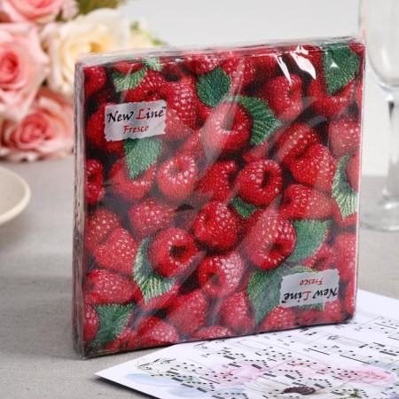 Paper Nev Line Fresco "Raspberry", 2 layers, 33*33 cm, 20 pcs.