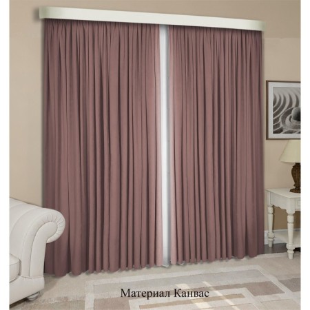 Set of curtains "Canvas", size 200x270 cm, 2 pcs, dusty rose color