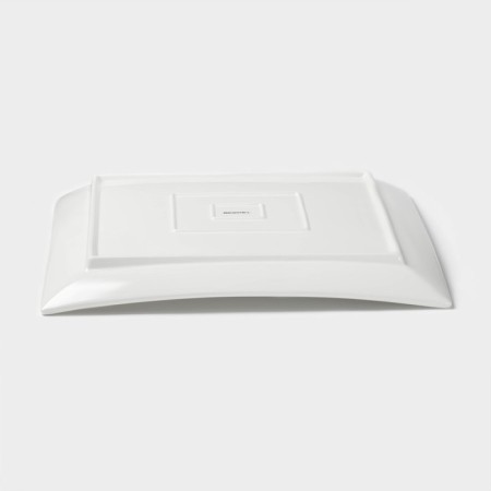 Porcelain dish for feeding Magistro "Blanche Square", D = 36.5 cm, white color-3