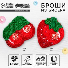 Beadwork. Berry brooch, set for creativity