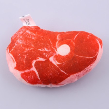 A toy for dogs with a “steak” squeak from textiles, 13 x 10 cm-4