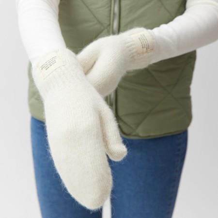 Women's mittens MIST with rabbit wool, rr 22 cm, col. lactic