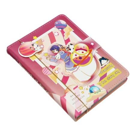 Notebook Gift, A6, 96 sheets, color block, with a curly refrain, PVC cover, "Anime", mix-5