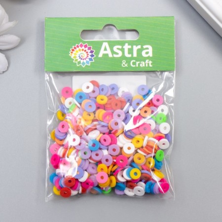 A set of beads made of polymer clay "Astra" 6 mm, 20 g, raspberry mix-2