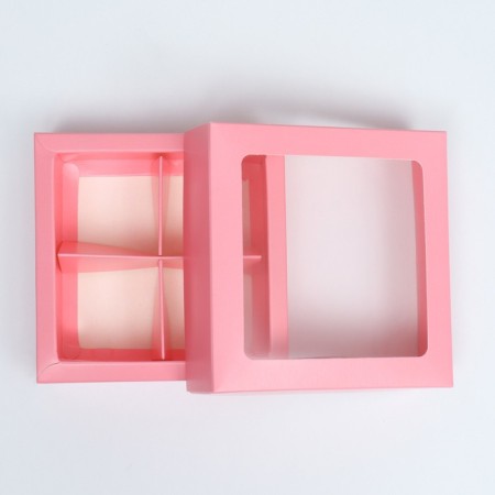 Box for sweets 4 pcs, with a horse, pink, 12.5 x 12.5 x 3.5 cm-3